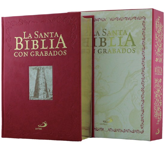 “La Santa Biblia con grabados” cartoné, c/ estuche