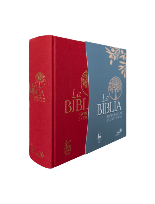 Biblia “Escrutad las escrituras”, cartoné tela, 2 tintas, estuche c/índ