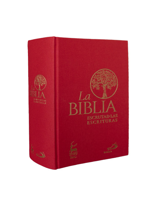 Biblia “Escrutad las escrituras”, cartoné tela, 2 tintas, estuche c/índ